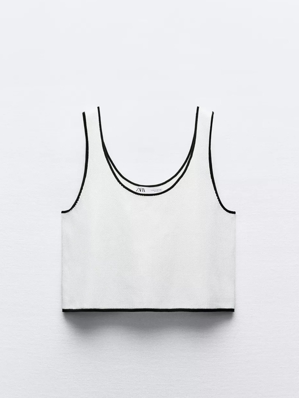 Sequin Crop Top with Black Trim